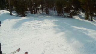 Çam ormanlarının içinde gezintiye çıktık. Sarıkamış'ta her yerden kayılabiliyor. Orman içine snowboard veya bolkar kayağıyla girmek lazım, çok keyifli. Ağaçların arası sık değil ve dalları yere yakın olmadığından rahat geçiliyor.